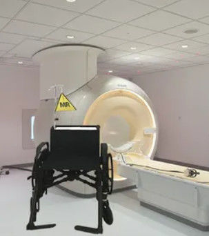 Stały oparcie na plecach MRI-bezpieczny układ siedzący Maksymalna pojemność 120 kg Konstruowany do użytku klinicznego i stabilnej funkcjonalności