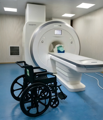 Składany wózek inwalidzki zgodny z MRI z siedziskiem o średnicy 460 mm i ramą ze stopu aluminium do pomieszczenia MRI 3,0T
